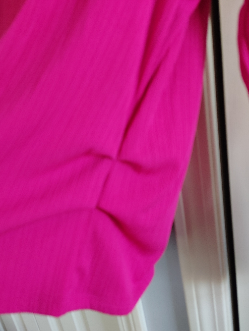 Nine West Textured Pink Ribbed Wrap Top XL - Picture 8 of 12